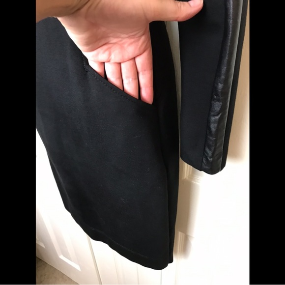 LAUREN Ralph Lauren Ponte Knit Dress Genuine Lamb Leather Trim Career Workwear - Picture 7 of 8